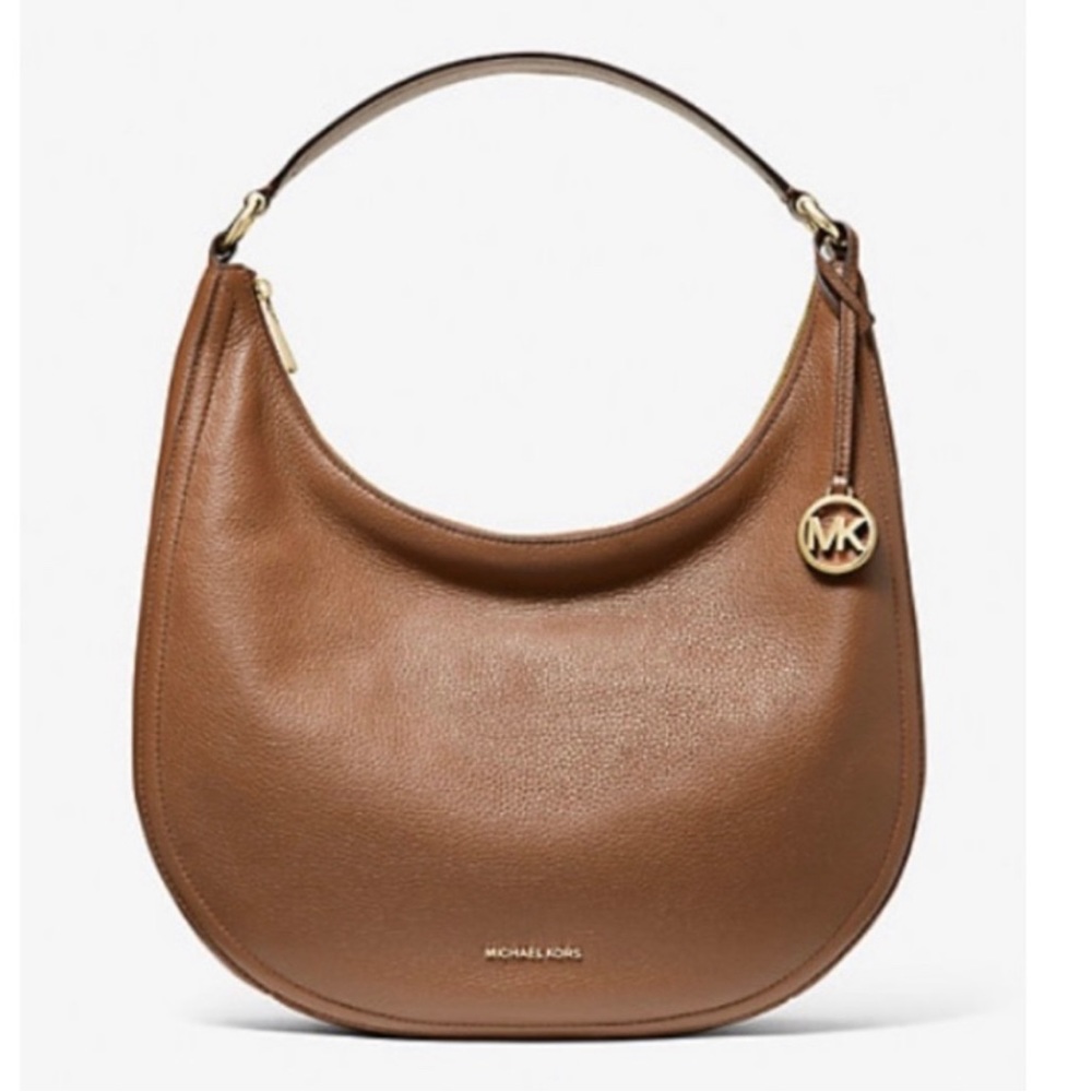 Michael Kors Lydia pebbled cognac hobo leather bag